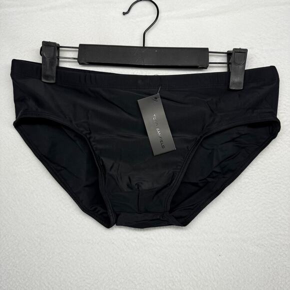 Classic Black Swim Briefs with Moderate Coverage - Picture 1 of 5